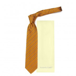 Галстук для мужчины в светло-оранжевом цвете Roberto Conti 821018