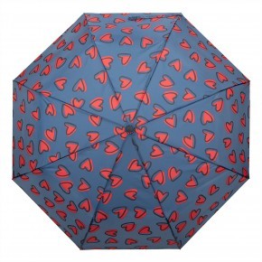 Зонт складной женский Ferre 694-AU Hearts Blue