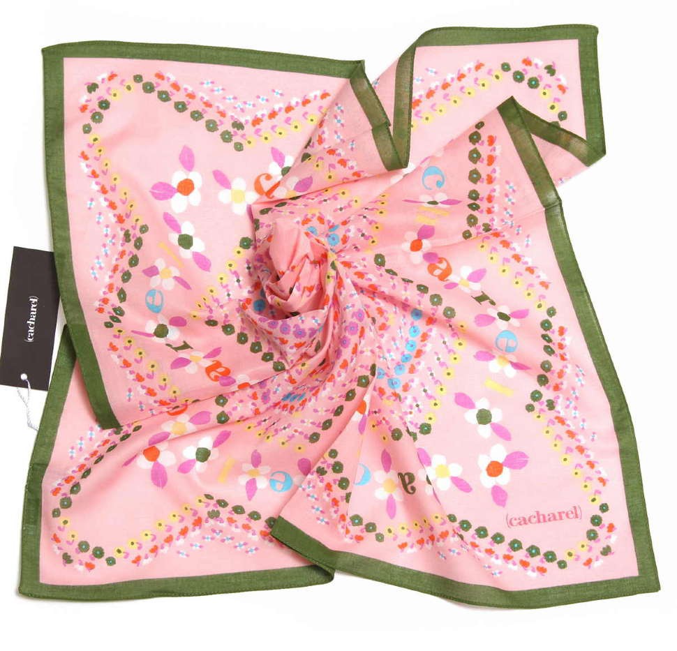 Розовый женский шейный платок Cacharel 10625