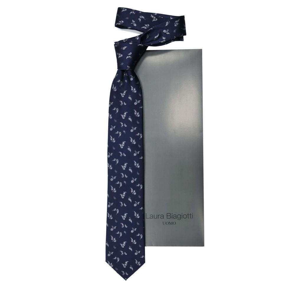 Оригинальный синий галстук из шелка Laura Biagiotti 833773
