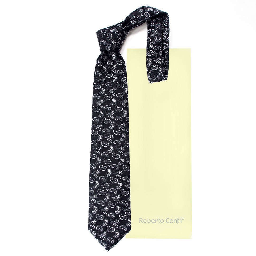 Узоры пейсли на стильном брендовом галстуке Roberto Conti 820882