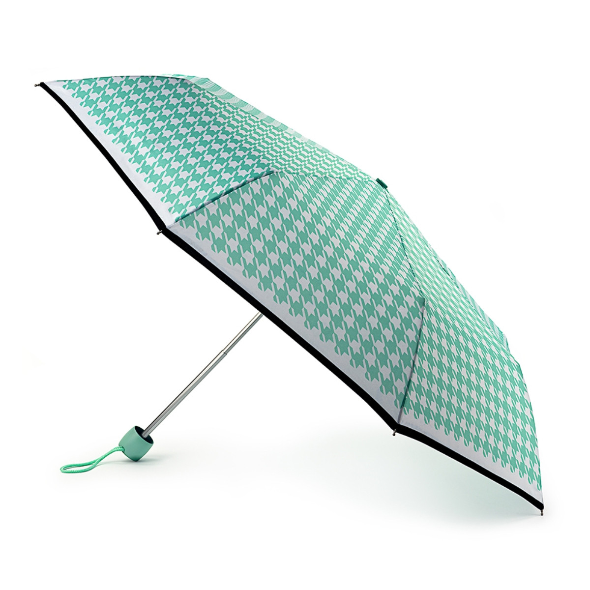 Зонт женский механика Fulton L354-4374 MintyHoundstooth (Зеленая гусиная лапка) 