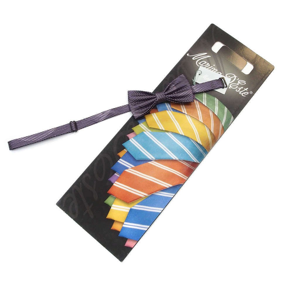 Шелковый галстук-бабочка в полоску Marina D`Este 827126