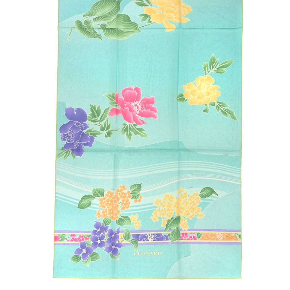 Модный бирюзовый палантин с цветами Leonard 813469