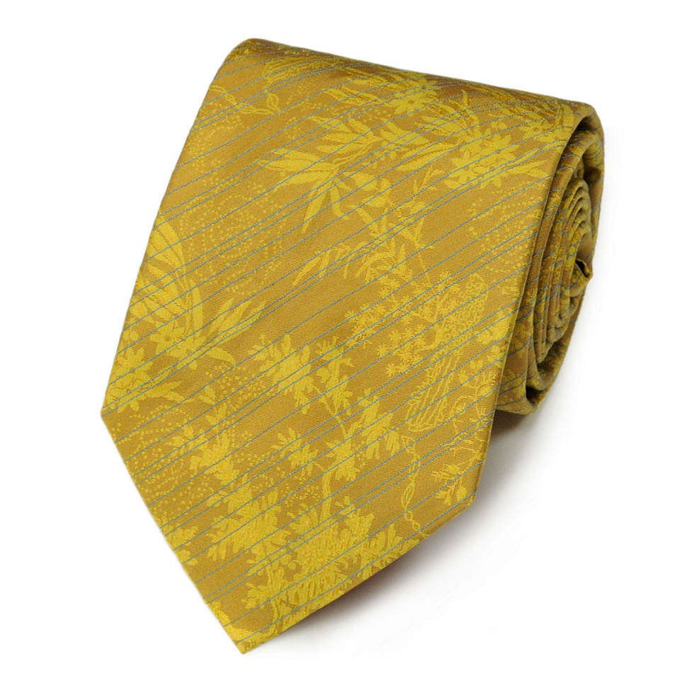 Стильный горчичный итальянский галстук Christian Lacroix 837331
