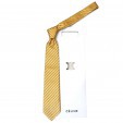 Желтый галстук атласного плетения с полосками жаккардового плетения Celine 825888