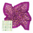 Сиреневый платок с мелкими буквами и цветочками Ken Scott 815745