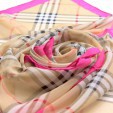 Шелковый шарф в клетку с розовый каймой Marina D`este 62093